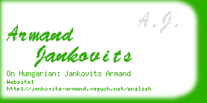 armand jankovits business card